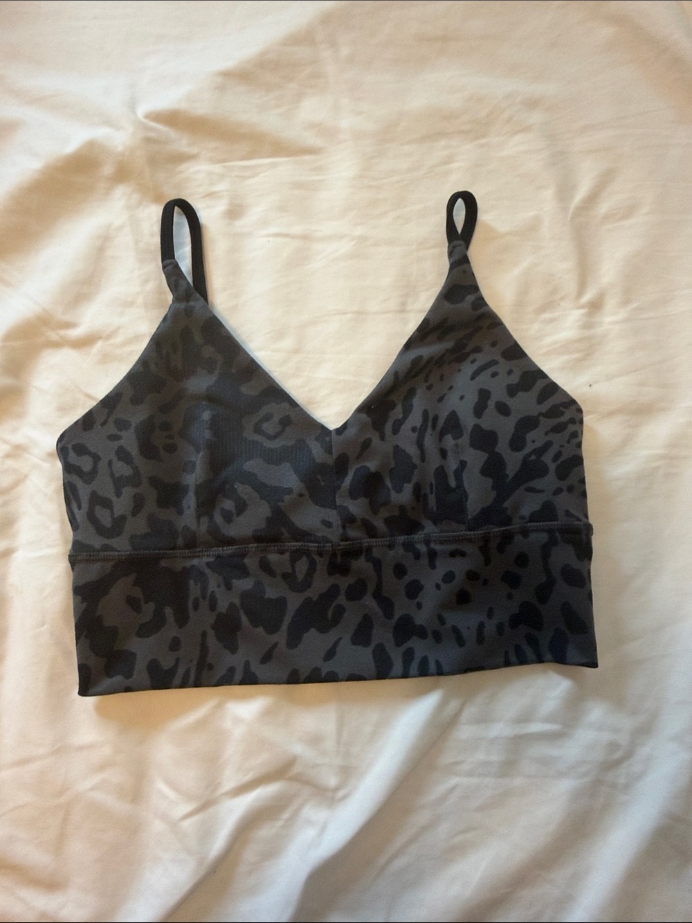 lululemon athletica Black & Gray Leopard-Print Bralette